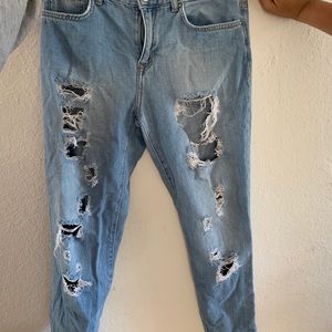 Mom jean ripped